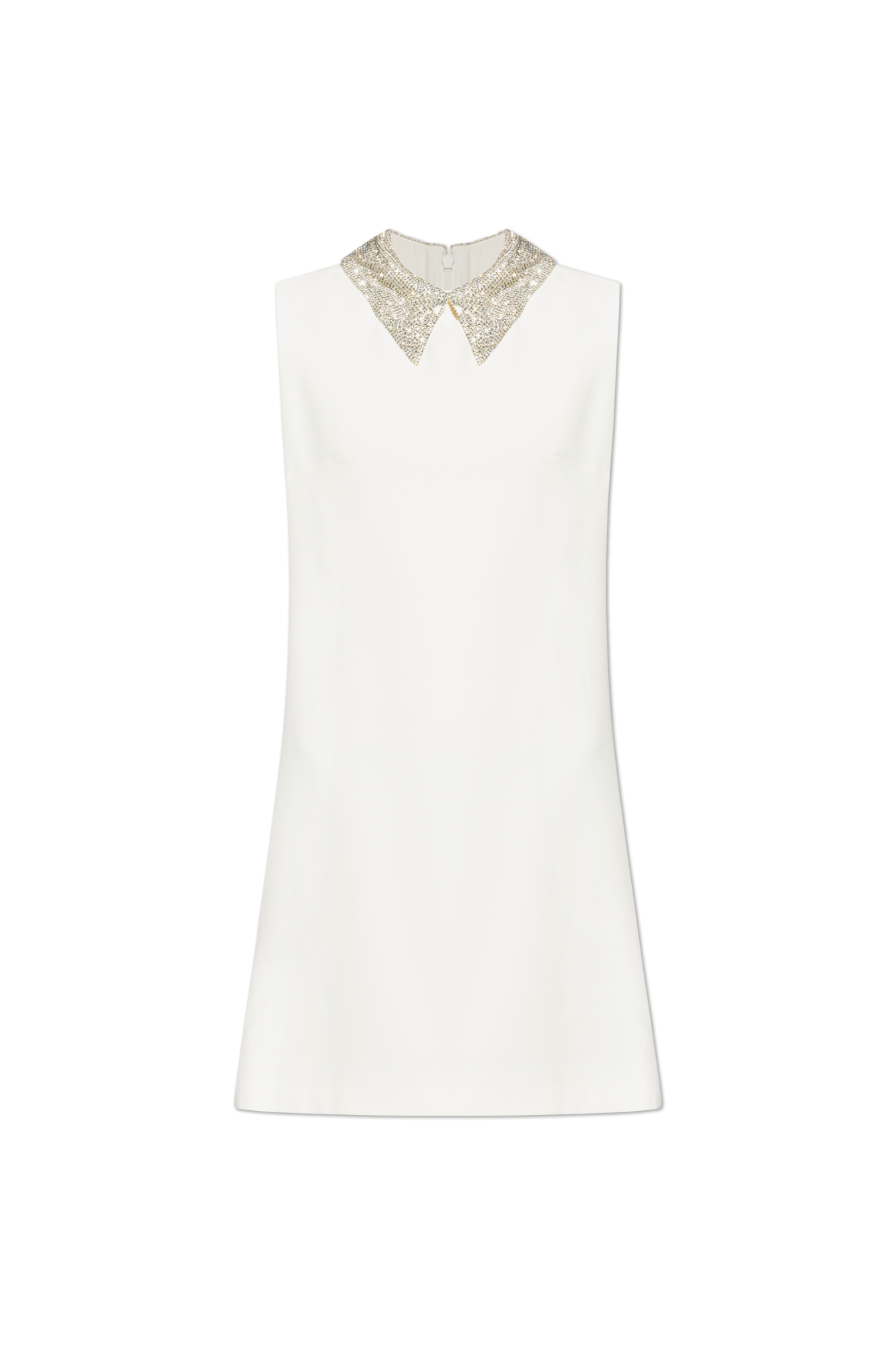 Light blue Dress with shimmering appliqués on the collar